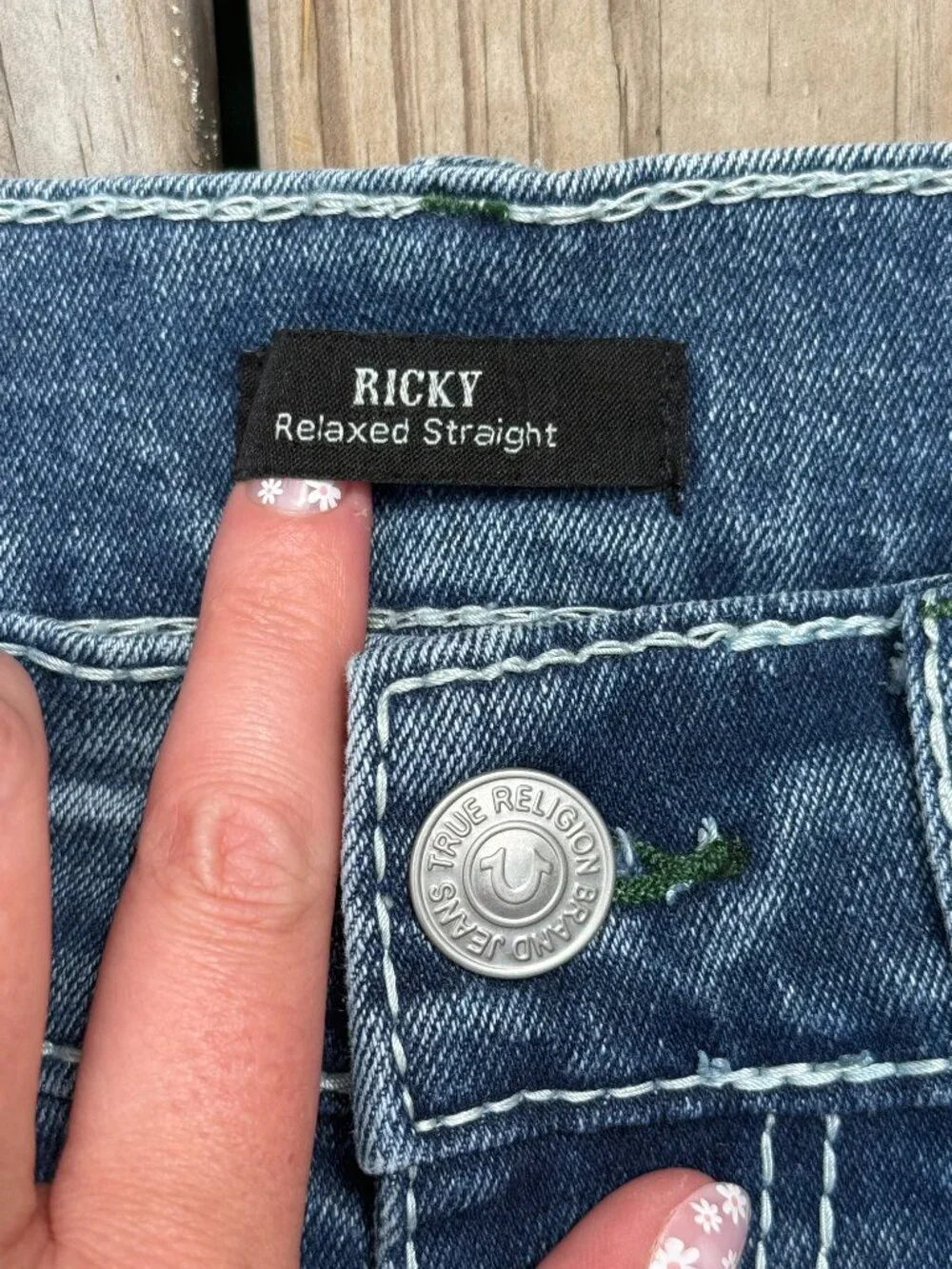 True Religion Ricky Big T Flap Jeans 30x34 Y2K Relaxed Streetwear NWT 3869